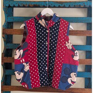 HANDMADE Vintage AfterToons Quilt Vest, Sz S/M